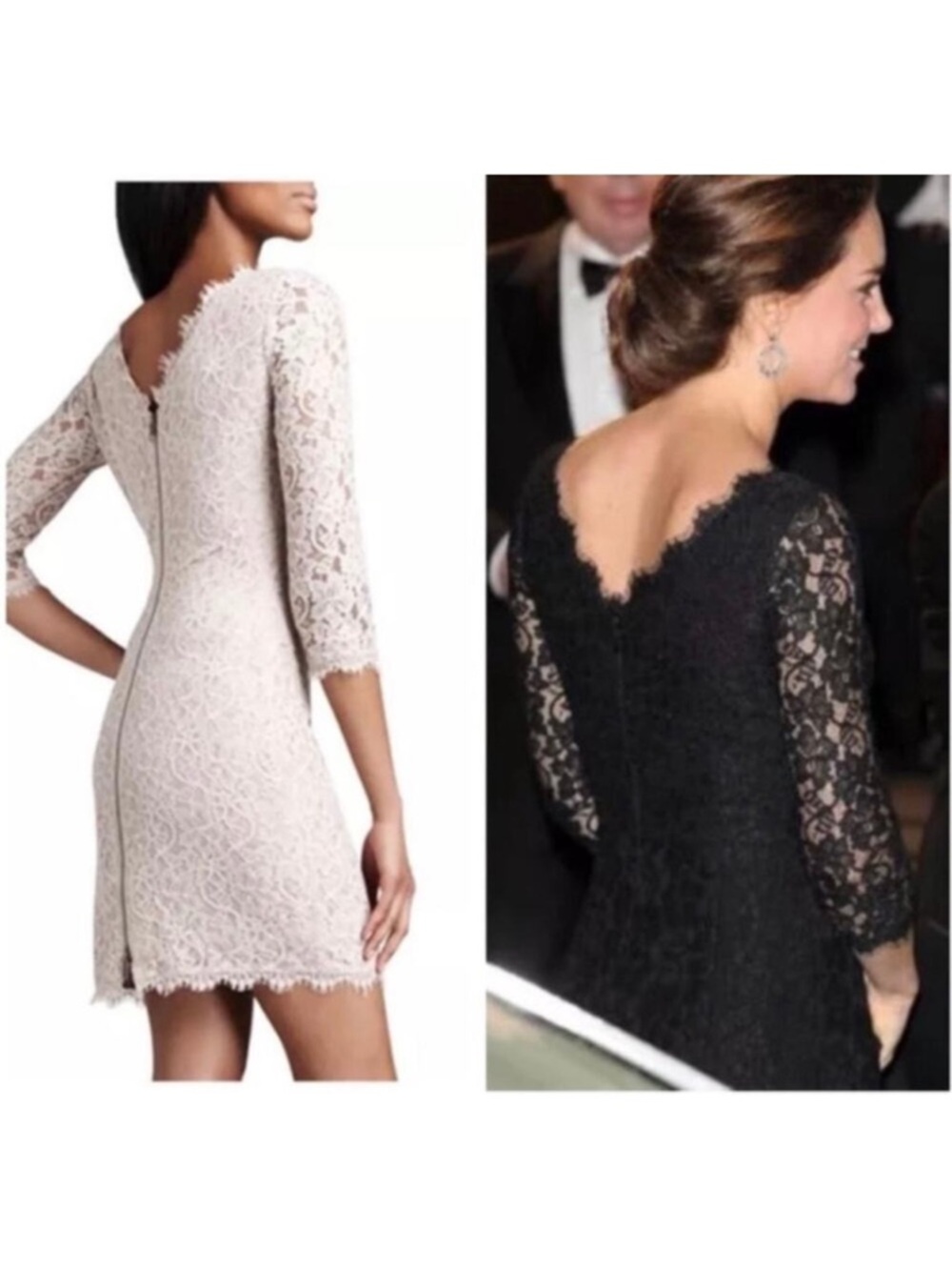Diane von Furstenburg Zarita Lace Sheath Dress in Blush Pink/Nude 6 - Picture 3 of 5
